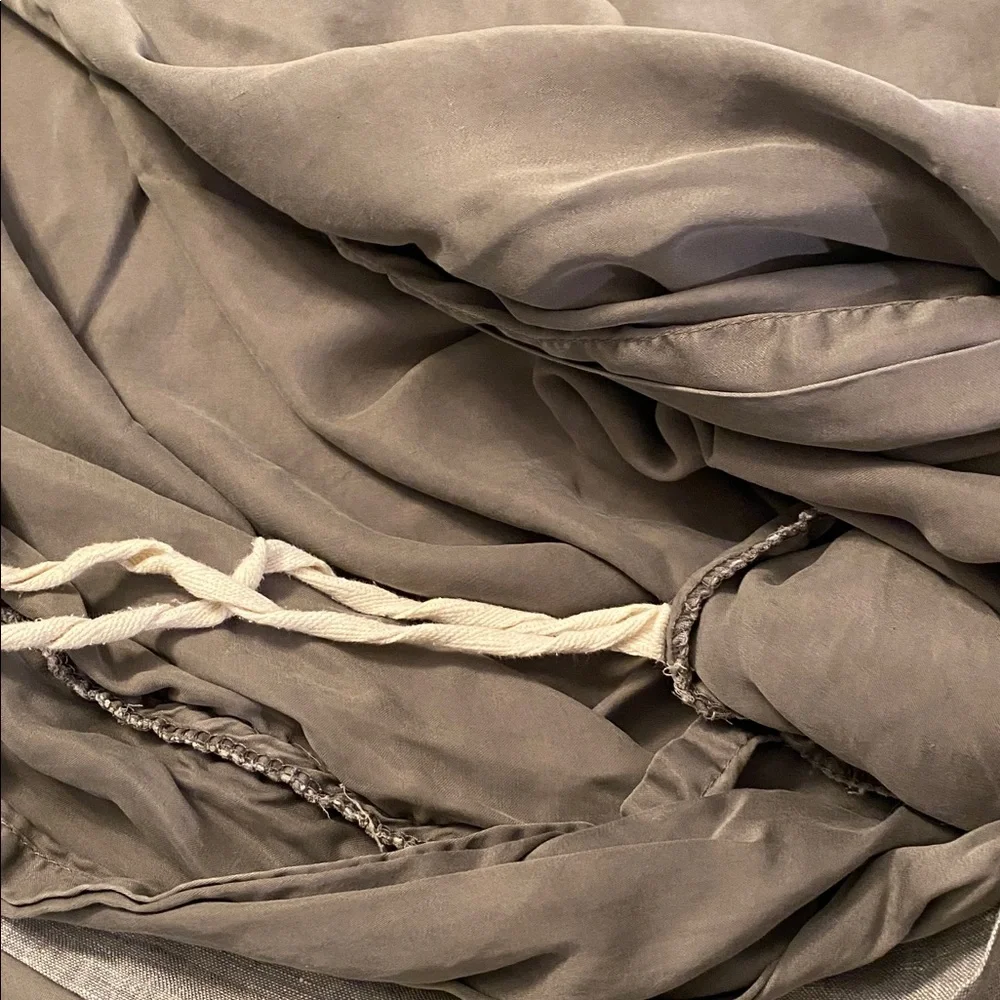 Pottery Barn Duvet Cover and Two Pillow Shams Tencel Body with Linen Trim